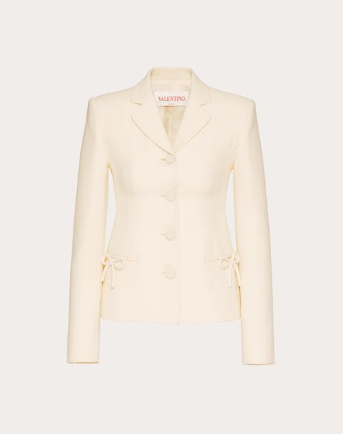 Valentino - Chaqueta De Crepe Couture - Marfil - Mujer - Abrigos Y Chaquetas