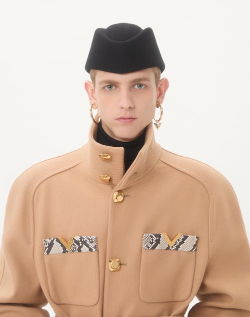 Valentino - Valentino Double-breasted Trench Coat In Wool Felt With Ayers Inserts - Beige - Man - Coats And Blazers