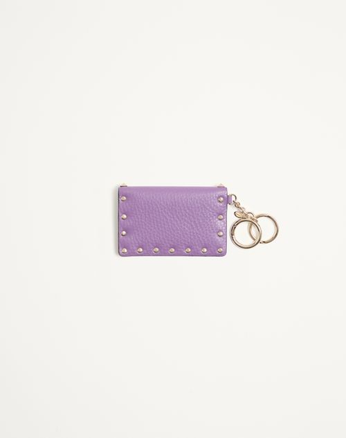 Valentino Garavani - Valentino Garavani Rockstud Charm In Grainy Calfskin - Lilac - Woman - Wallets And Small Leather Goods