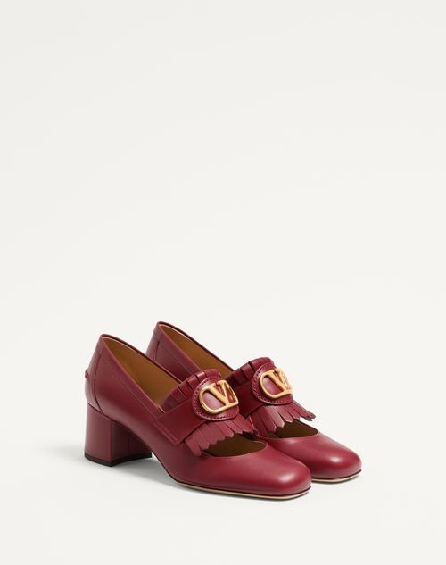 Valentino Garavani - Vlogo Signature Fringed Calfskin Pumps 55mm - Rubin - Woman - Woman Shoes Sale