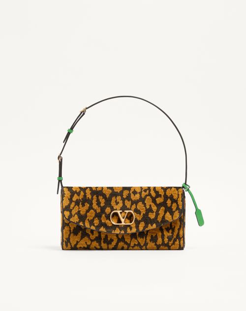 Valentino Garavani - Valentino Garavani Devain Small Shoulder Bag In Animalier Jacquard Fabric - Animal Print - Woman - Shoulder Bags