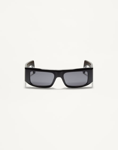 Valentino - Rectangular Acetate Eyewear - Black/gray - Unisex - Eyewear
