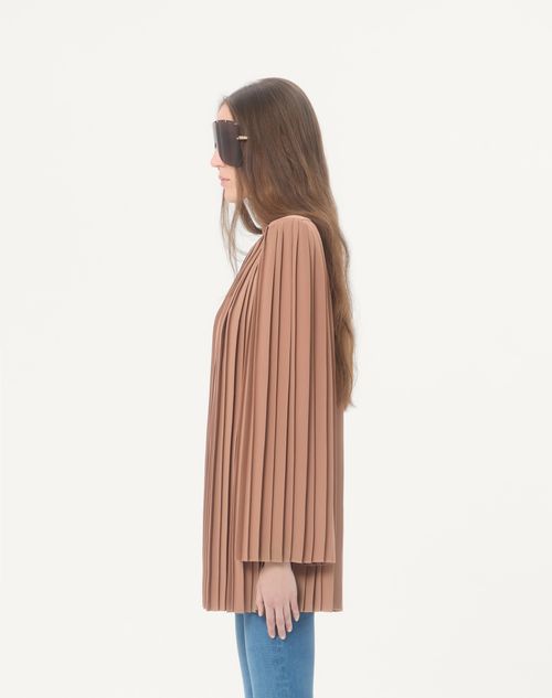 Valentino - Plissiertes Cady Couture Top - Terrakotta - Frau - Blusen Und Tops