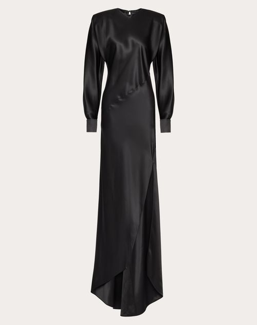 Valentino - Gown In Luxury Satin - Black - Woman - Gowns