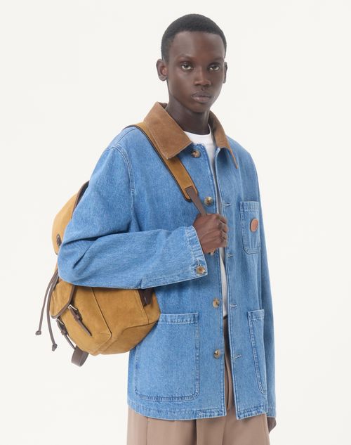 Valentino - Valentino Denim Shirt Jacket With Vlogo Patch - Denim - Man - Denim