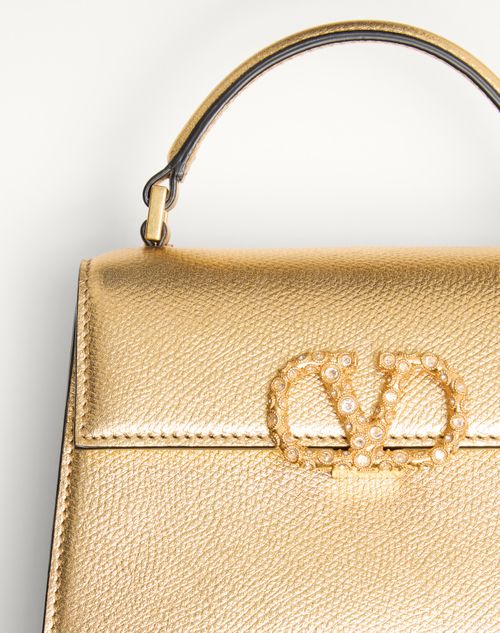 Valentino Garavani Vsling Mini Handbag In Laminated Grainy Valentino Garavani Vsling Mini Handbag In Laminated Grainy