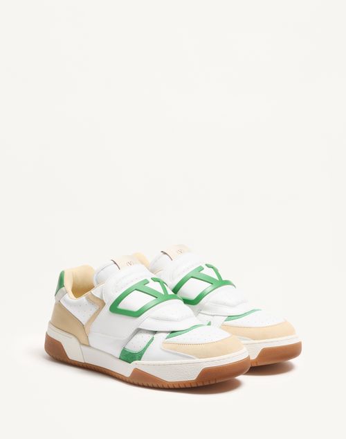 Valentino Garavani - Joie De Jouer Low-top Trainer In Nappa Calfskin - White/shell/green - Man - Trainers