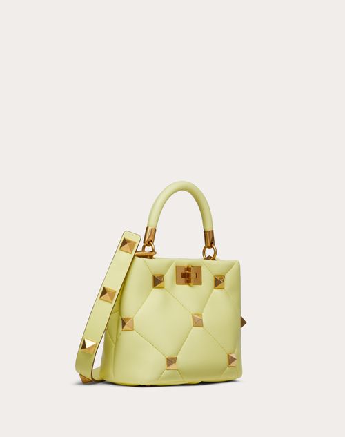 Valentino Garavani - Small Roman Stud The Handle Bag In Nappa - Lime Sorbet - Woman - Top Handle Bags