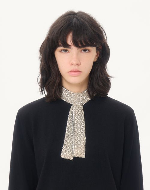 Valentino - Embroidered Wool Jumper - Black - Woman - Knitwear