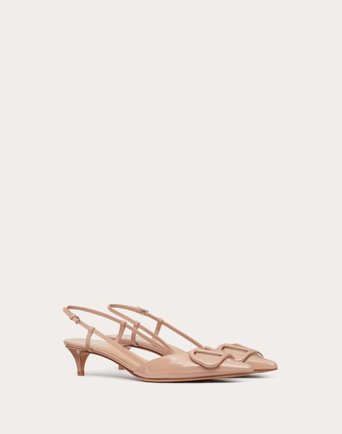 Valentino Garavani - Vlogo Signature Patent Leather Slingback Pump 40mm / 1.6 In. - Rose Cannelle - Woman - Shoes