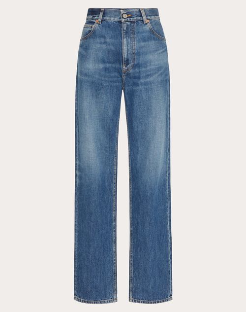 Valentino - Pantalón De Mezclilla Azul Medio - Denim - Mujer - Denim