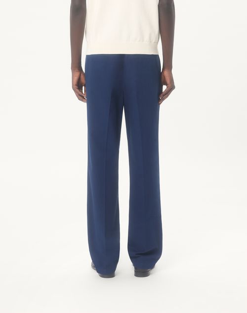 Valentino - Valentino Pants In Cotton Gabardine - Cobalt - Man - Pants And Shorts