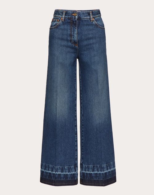 Valentino - Blue Washed Denim Jeans - Denim - Woman - Denim