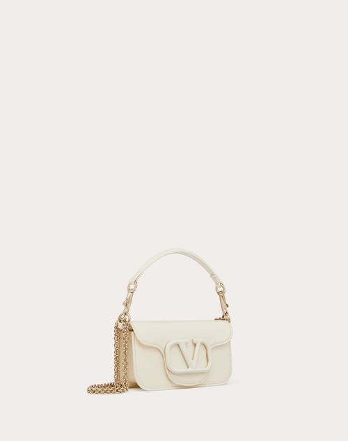 Valentino Garavani - Valentino Garavani Locò Calfskin Shoulder Bag - Ivory - Woman - Shoulder Bags