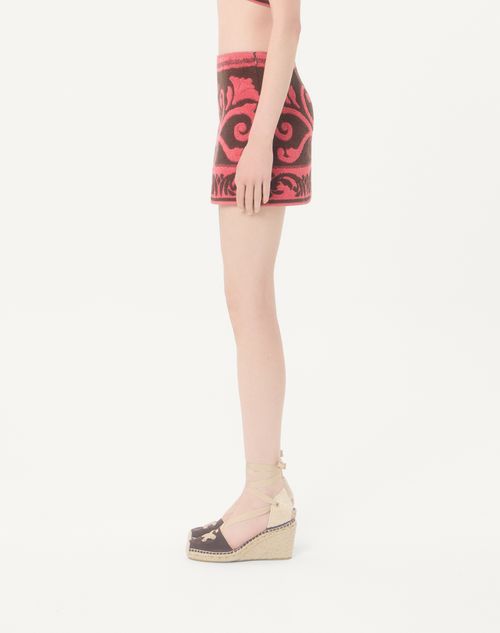 Valentino - Terry Cloth Skirt - Chocolate/coral - Woman - Skirts
