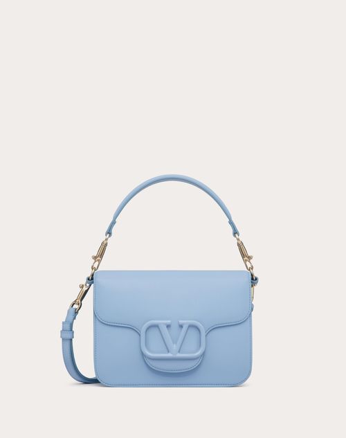 Valentino Garavani - Valentino Garavani Locò Calfskin Shoulder Bag - Azure - Woman - Gifts For Her