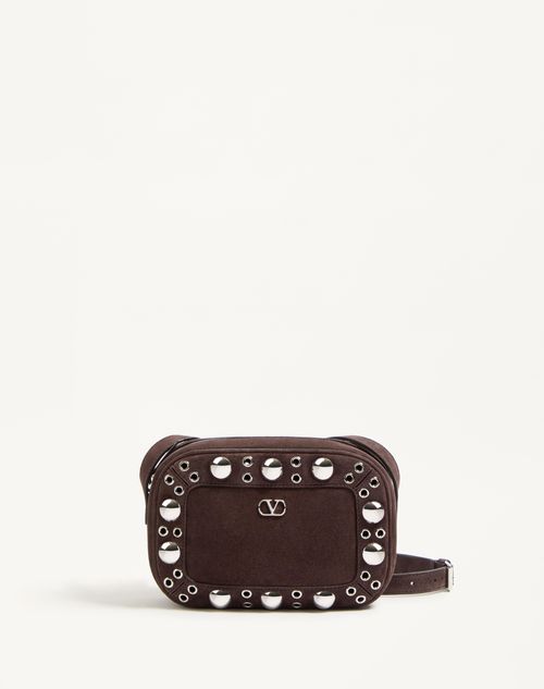 Valentino Garavani - Bolso De Hombro Valentino Garavani Nellcôte De Gamuza - Marrón - Hombre - Bolsos