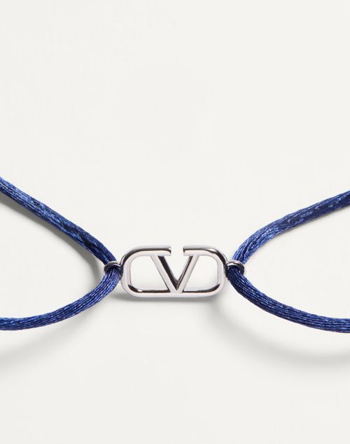 Valentino Garavani - Vlogo Signature Cotton Bracelet - Ultramarine - Man - Accessories