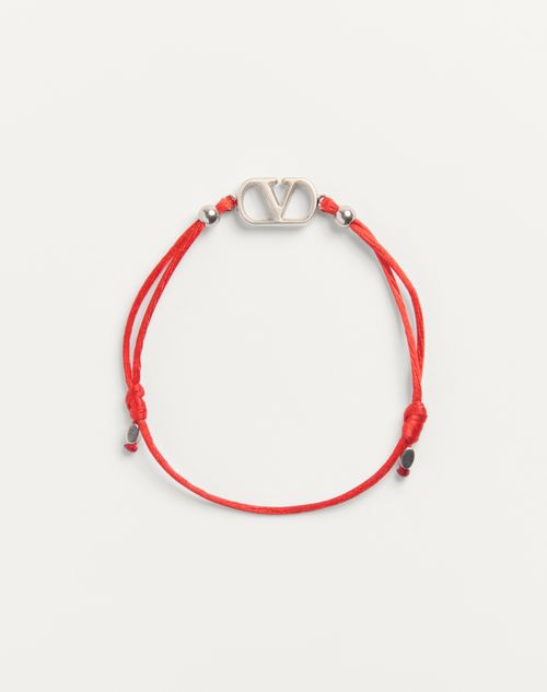 Valentino Garavani - Vlogo Signature Cotton Bracelet - Papavero - Man - Jewellery