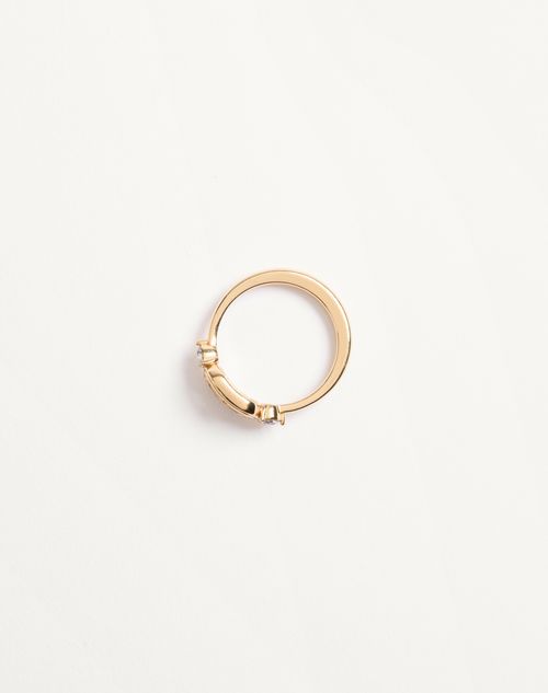 Valentino Garavani - Ovalette Ring In Metal And Swarovski® Crystals - Gold/crystal - Woman - Jewellery