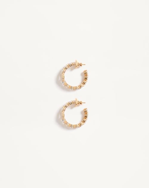 Valentino Garavani - Vlogo Signature Metal And Swarovski® Crystal Earrings - Gold - Woman - Jewellery