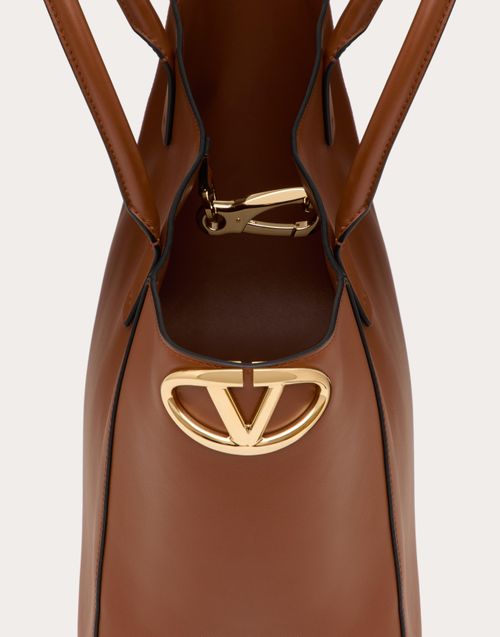 Vlogo Side Shopping Bag In Nappa Calfskin for Woman in Black Valentino US