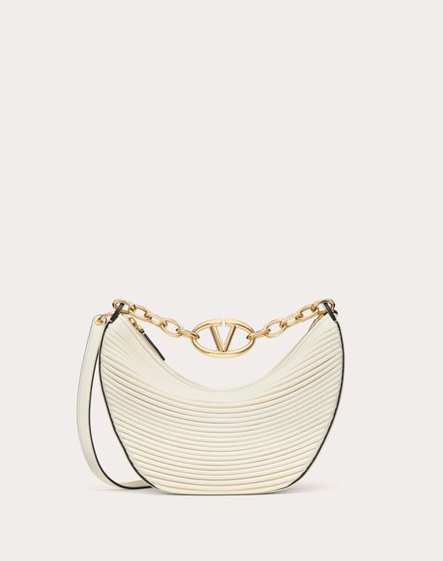 Valentino Garavani - Small Vlogo Moon Hobo Bag In Nappa Leather With Chain - Ivory - Woman - Shoulder Bags