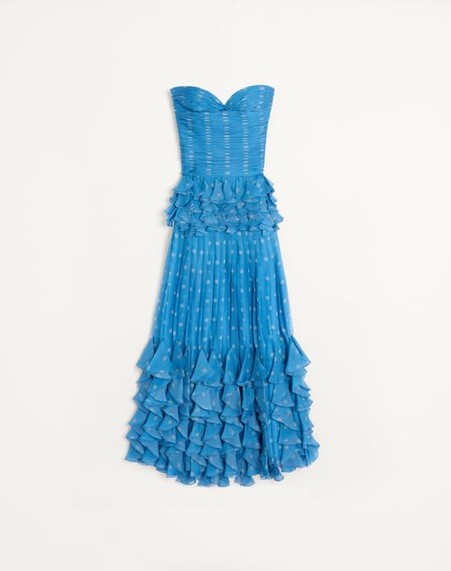 Valentino - Long Dress In Plusdepois Print Chiffon - Cerulean/birch - Woman - Gowns