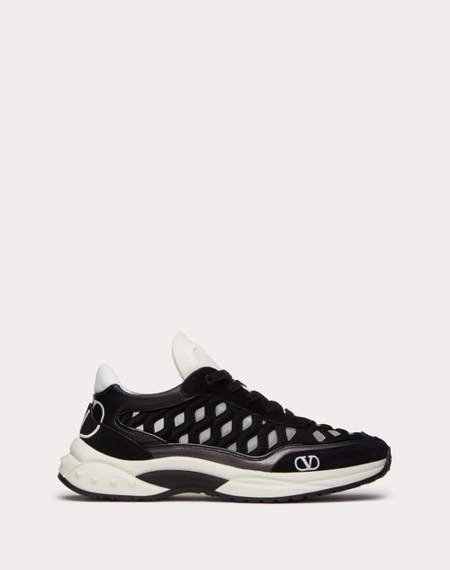 Valentino Garavani - Ready Go Runner Sneaker In Fabric And Leather - Black/light Ivory - Woman - Sneakers