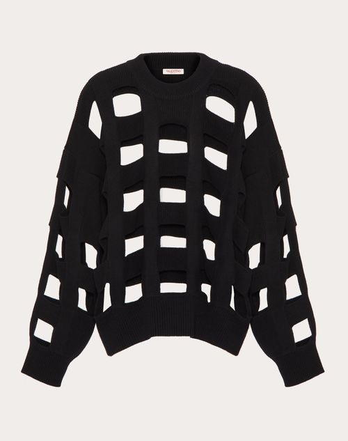 MONSE】BLACK cut-outデザイン WOOL SWEATER - ニット/セーター