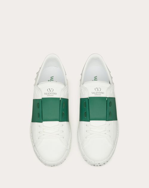 Open For A Change Sneaker In Bio-based Material Man in White/green | Valentino US