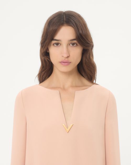 Valentino - Cady Couture Long Dress - Salmon - Woman - Gowns