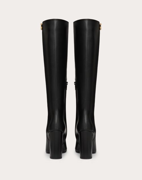 Valentino Garavani - Vlogo The Bold Edition Boot In Calfskin 100mm - Black - Woman - Boots