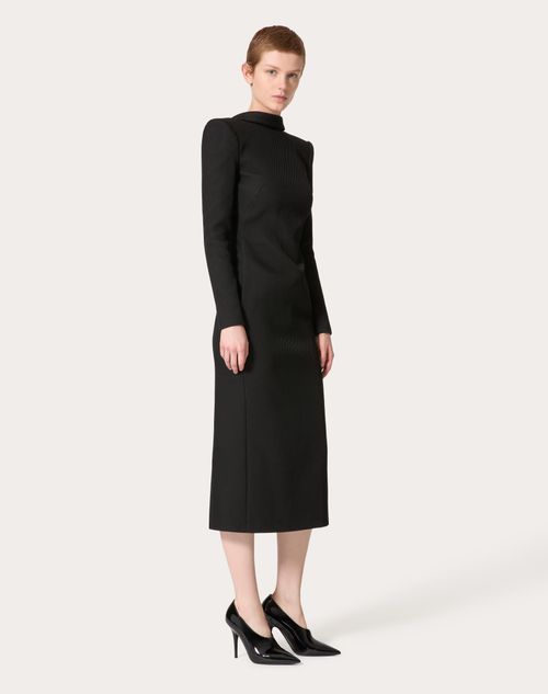 Valentino - Robe Mi-longue Structured Diagonal - Noir - Femme - Robes