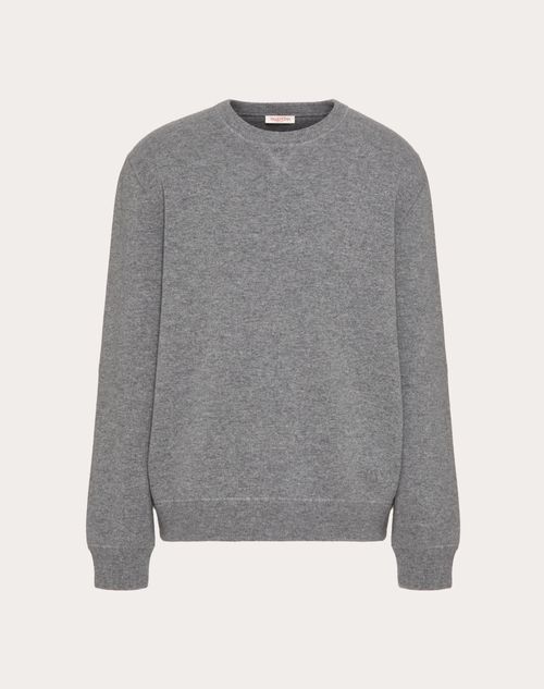 Valentino - Wool Crewneck Sweater - Grey - Man - Knitwear