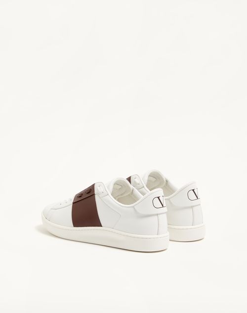 Valentino Garavani - Open Royco Trainer In Nappa Calfskin - White/brown - Man - Sneakers