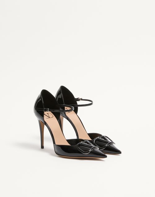 Valentino Garavani - Décolleté D'orsay Vlogo Signature In Vernice 100mm - Nero - Donna - Décolleté