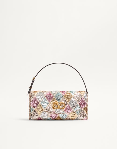 Valentino Garavani - 
valentino Garavani Vain Soft Small Shoulder Bag With Rhombelle Embroidery. - Multicolor - Woman - Clutches