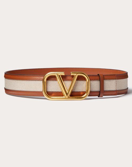 Valentino Vlogo 40mm Canvas & Leather Belt