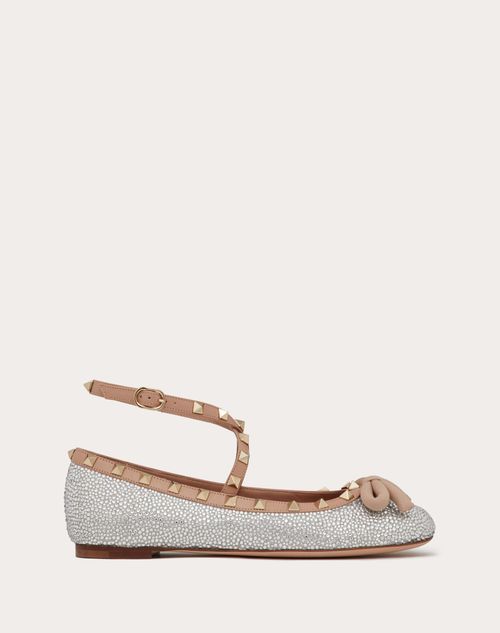 Valentino Garavani - Ballerina Rockstud Con Cristalli - Crystal - Donna - Ballerine