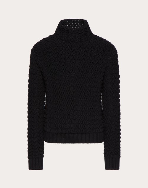 black high neck knitted jumper