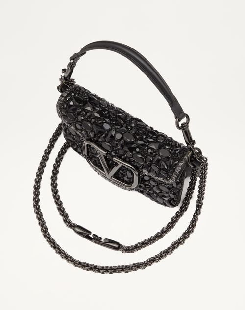 Loco Small Beaded Shoulder Bag in Silver - Valentino Garavani