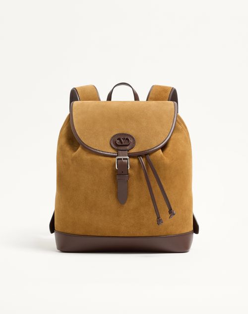 Valentino Garavani - ヴァレンティノ ガラヴァーニ アンティーブ スエード バックパック - ハバナ/ベージュ - メンズ - バックパック