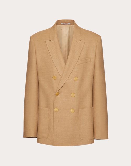 Valentino - Double-breasted Wool Jacket - Camel - Man - Shelve - Mrtw W2 3dream