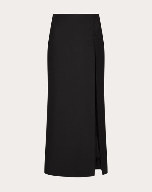 Valentino - Embroidered Crepe Couture Skirt - Black - Woman - Skirts