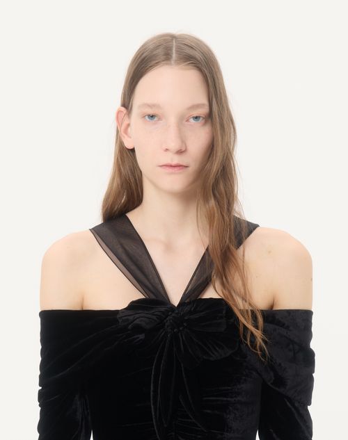 Valentino - Velvet Dress - Black - Woman - Dresses