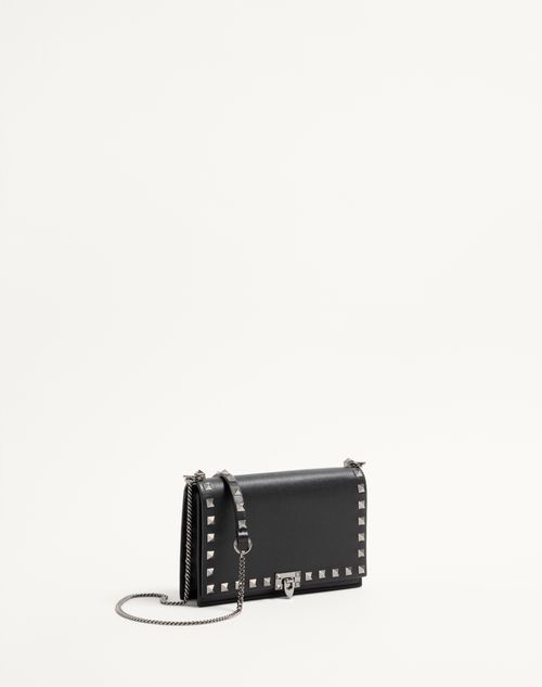 ハンドバッグ VALENTINO GARAVANI ROCKSTUD MINI HANDBAG Mini Rockstud Chain Bag In Calfskin for Woman in Black