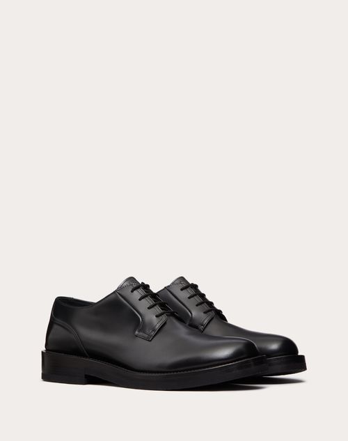 Valentino Garavani - Rockstud Essential Calf Leather Derby - Black - Man - Man