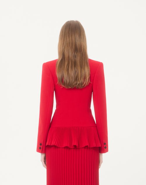 Valentino - Valentino Wool Crepe Jacket - Carmine Red - Woman - Jackets And Blazers
