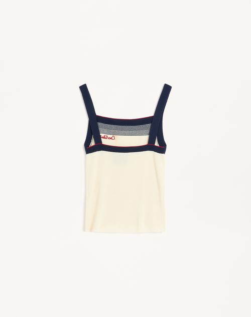 Valentino - ウールトップ - バーチ/ネイビー - ウィメンズ - シャツ＆トップス